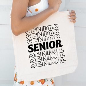 senior graduation 100% organic cotton canvas tote